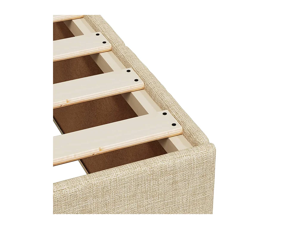 Bedframe zonder matras 90x200 cm stof crèmekleurig