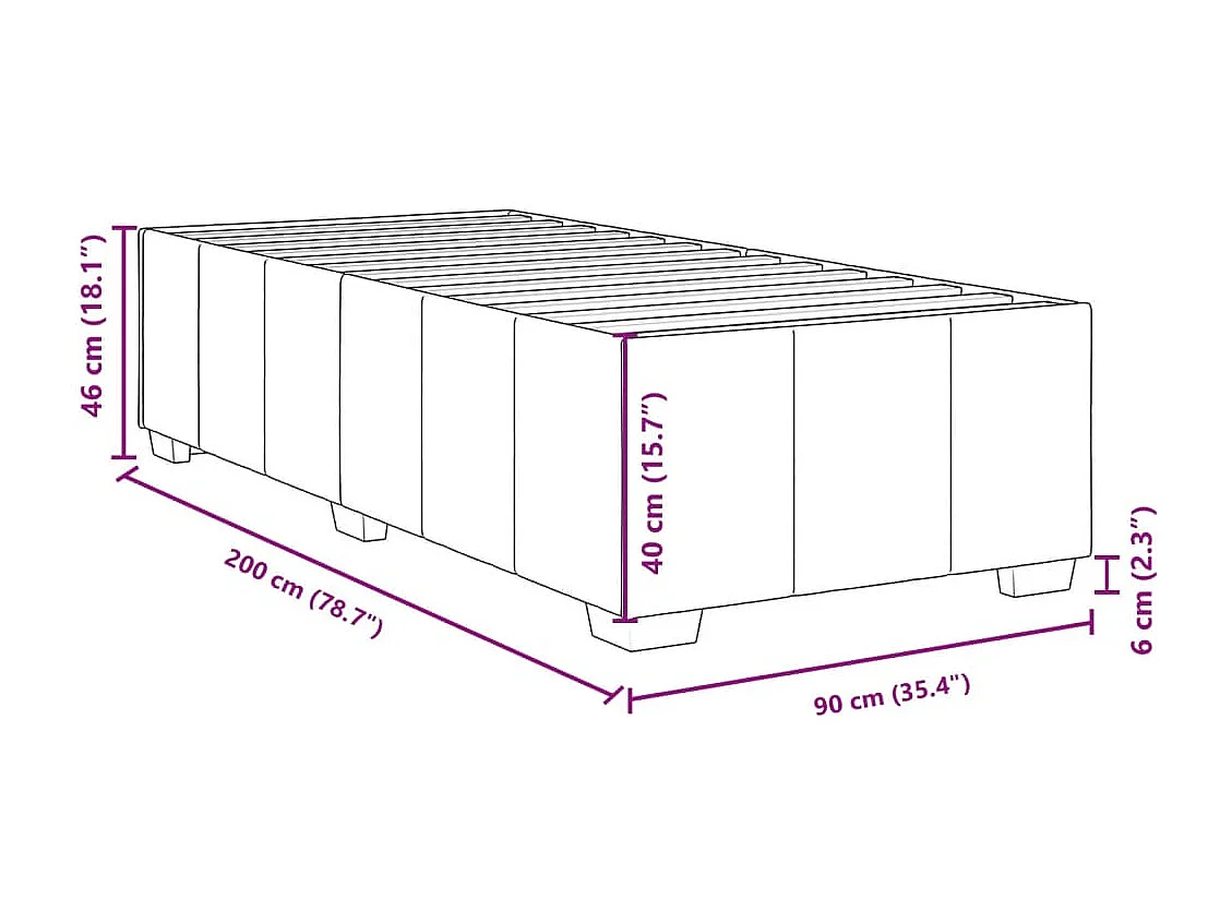 Estrutura de cama sem colchão 90x200 cm tecido creme