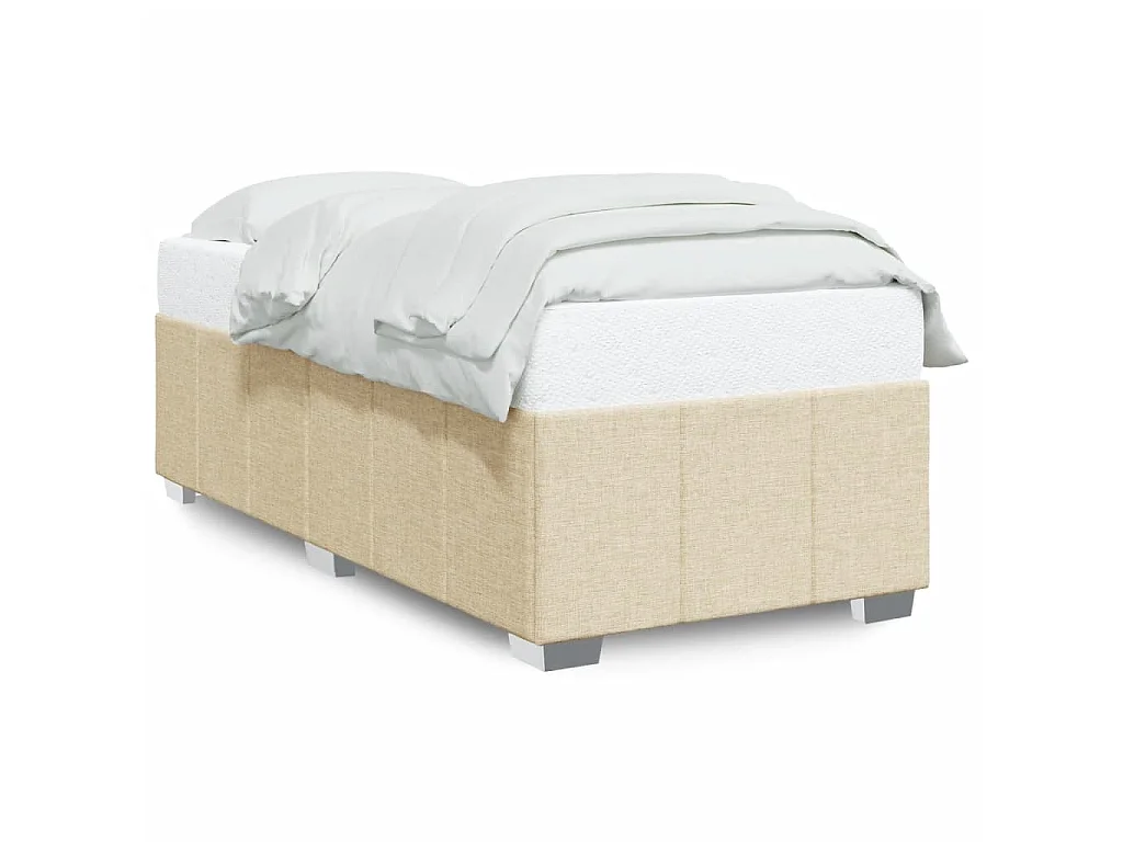 Bedframe zonder matras 90x200 cm stof crèmekleurig