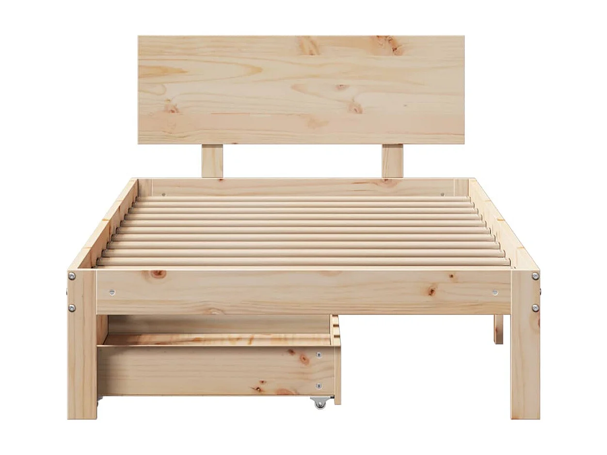 Bedframe met lades 100x200 cm massief grenenhout