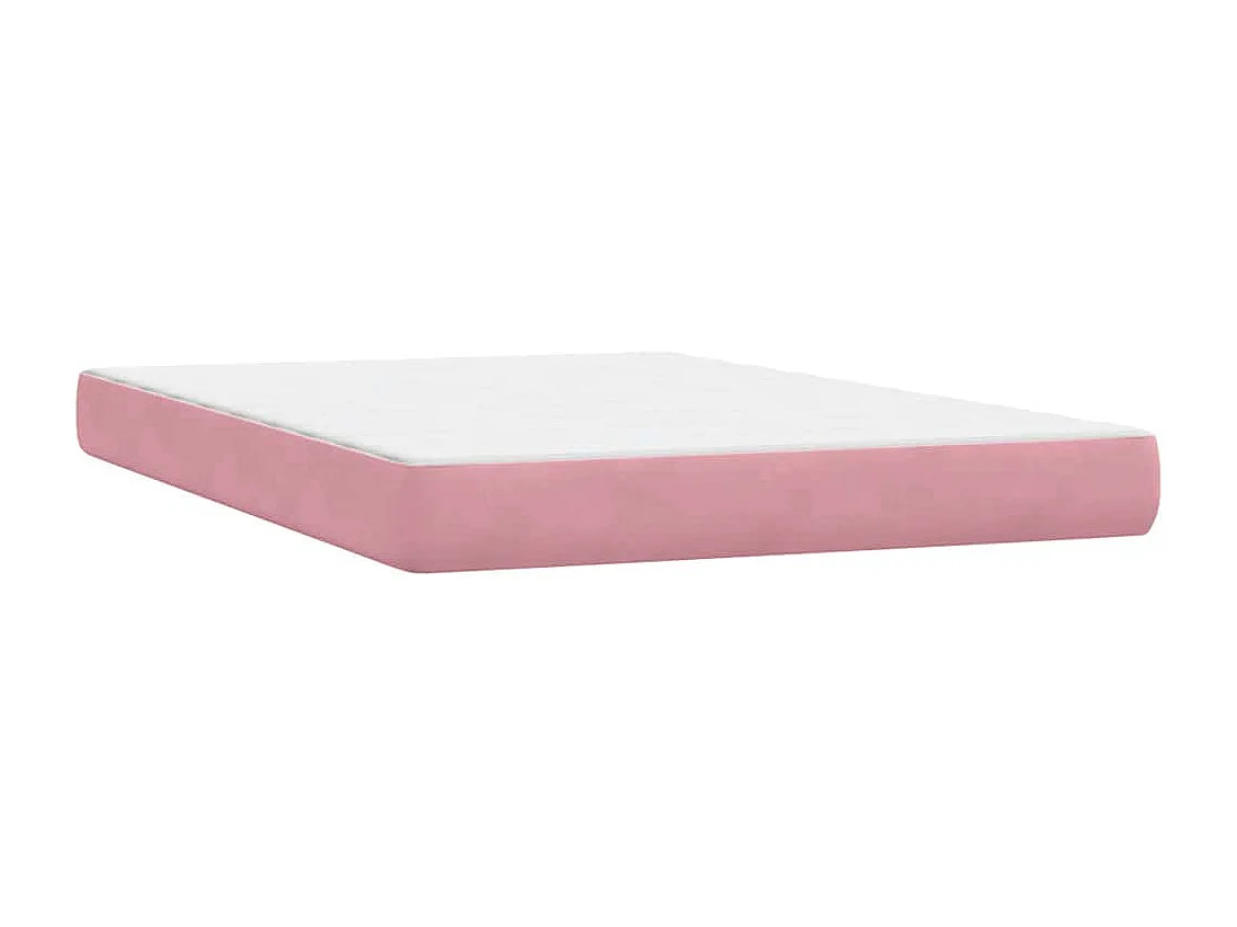 Boxspring met matras fluweel roze 160x210 cm