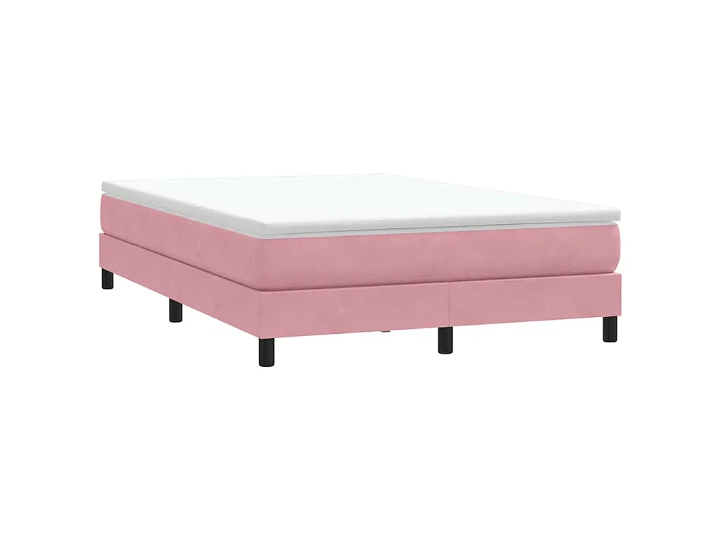 Cama box spring con colchón terciopelo rosa 160x210 cm