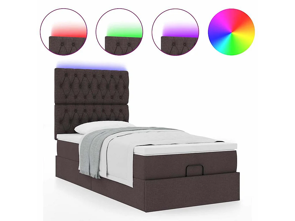 Struttura Letto Pouf con Materasso 100x200 cm in Tessuto