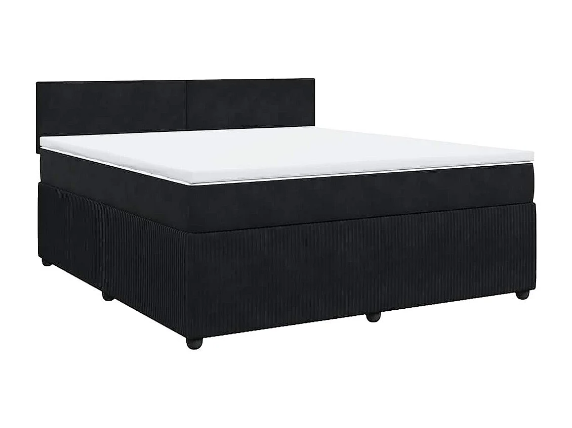 Boxspringbett mit Matratze Schwarz 180x200 cm Samt