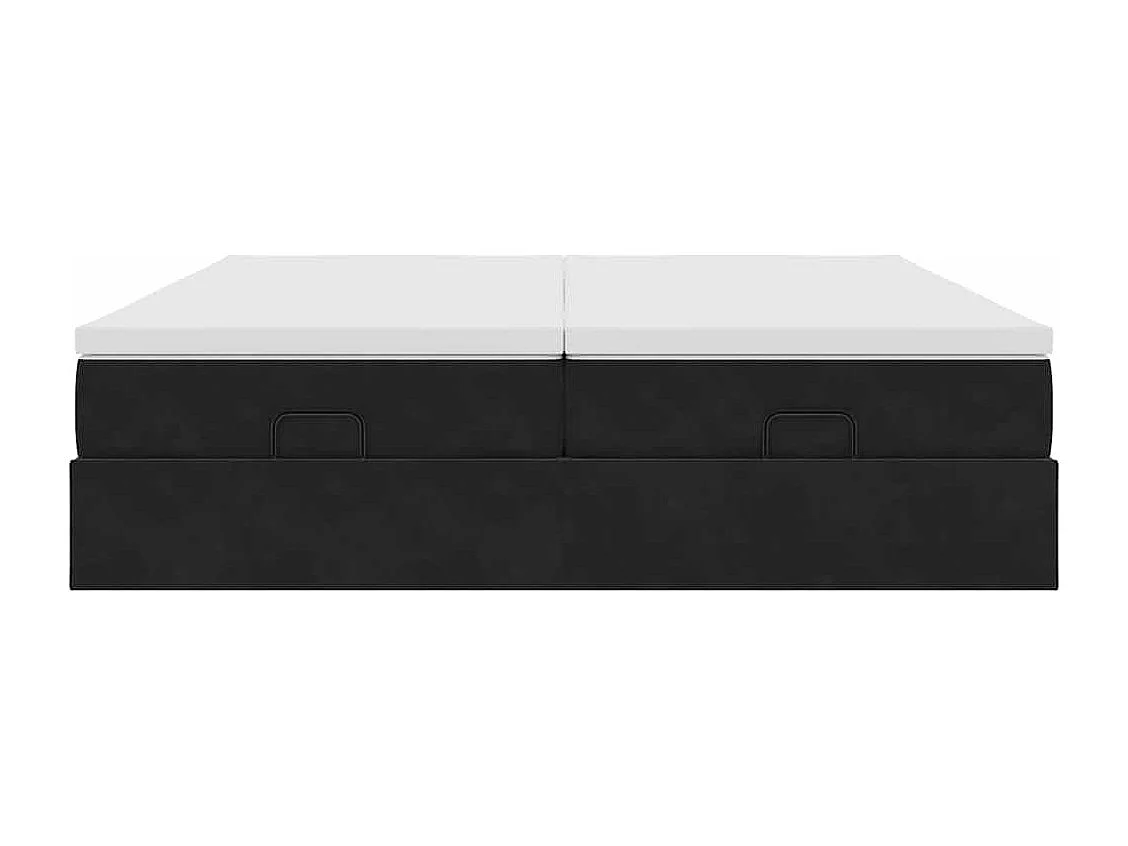 Ottoman-Bett mit Matratzen Schwarz 160x200 cm Samt