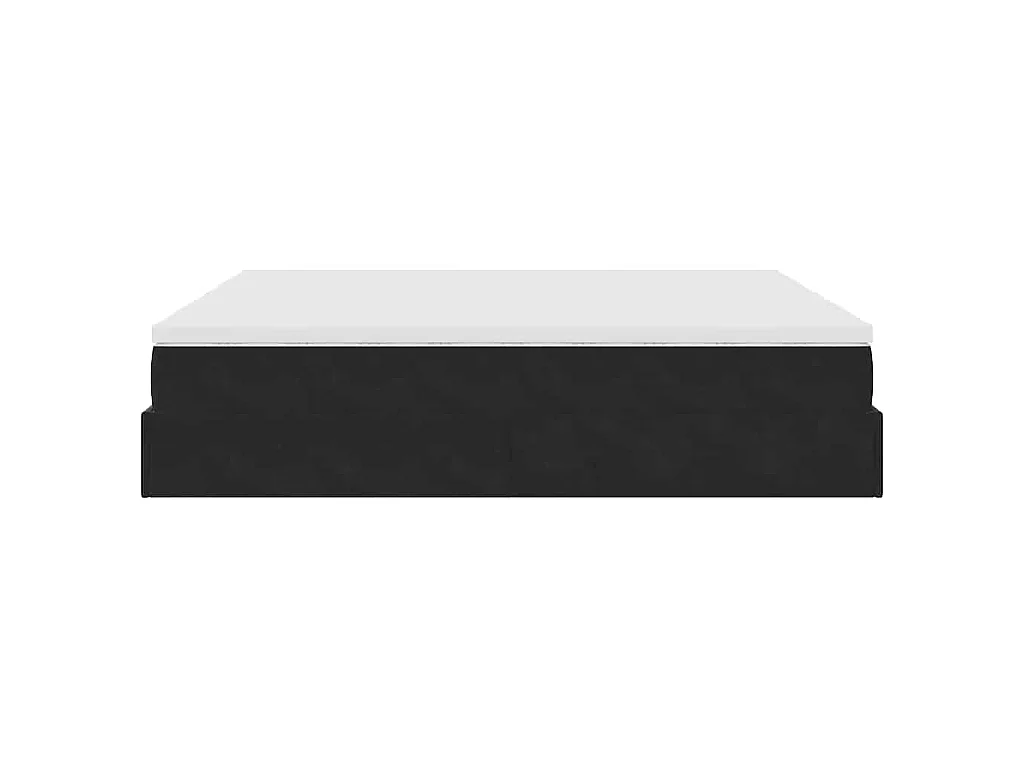 Struttura Letto Pouf con Materassi Nero 160x200 cm in Velluto