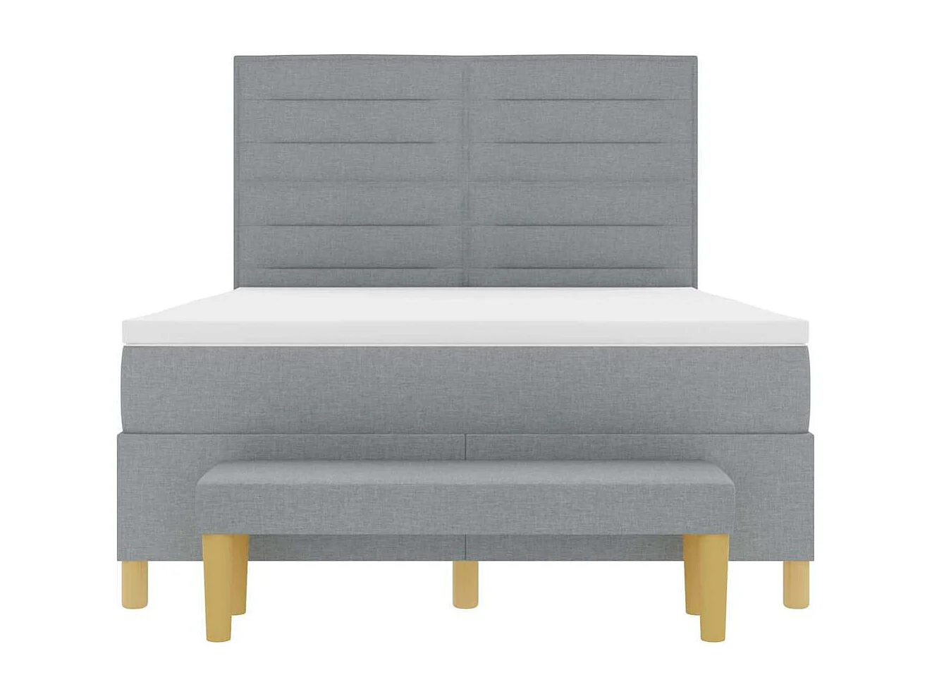 Boxspring bed met matras Lichtgrijs 140 x 200 cm Stof