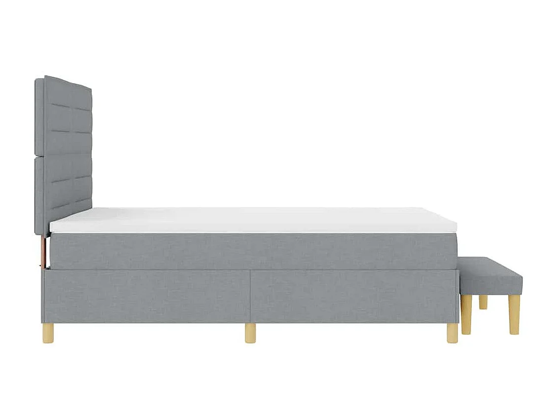 Boxspring bed met matras Lichtgrijs 140 x 200 cm Stof