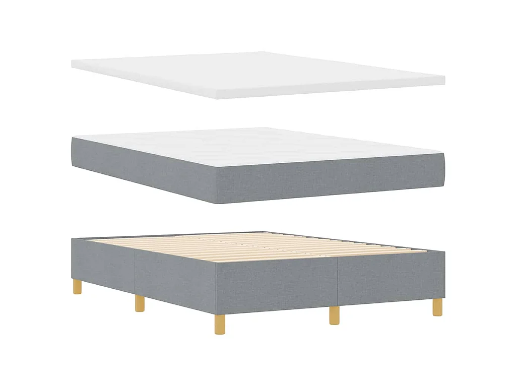 Boxspring bed met kussen Lichtgrijs 200 x 140 cm Stof