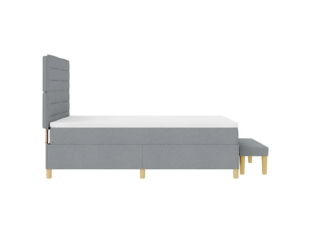 Boxspring bed met kussen Lichtgrijs 200 x 140 cm Stof