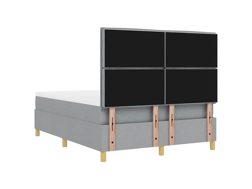 Boxspring bed met kussen Lichtgrijs 200 x 140 cm Stof
