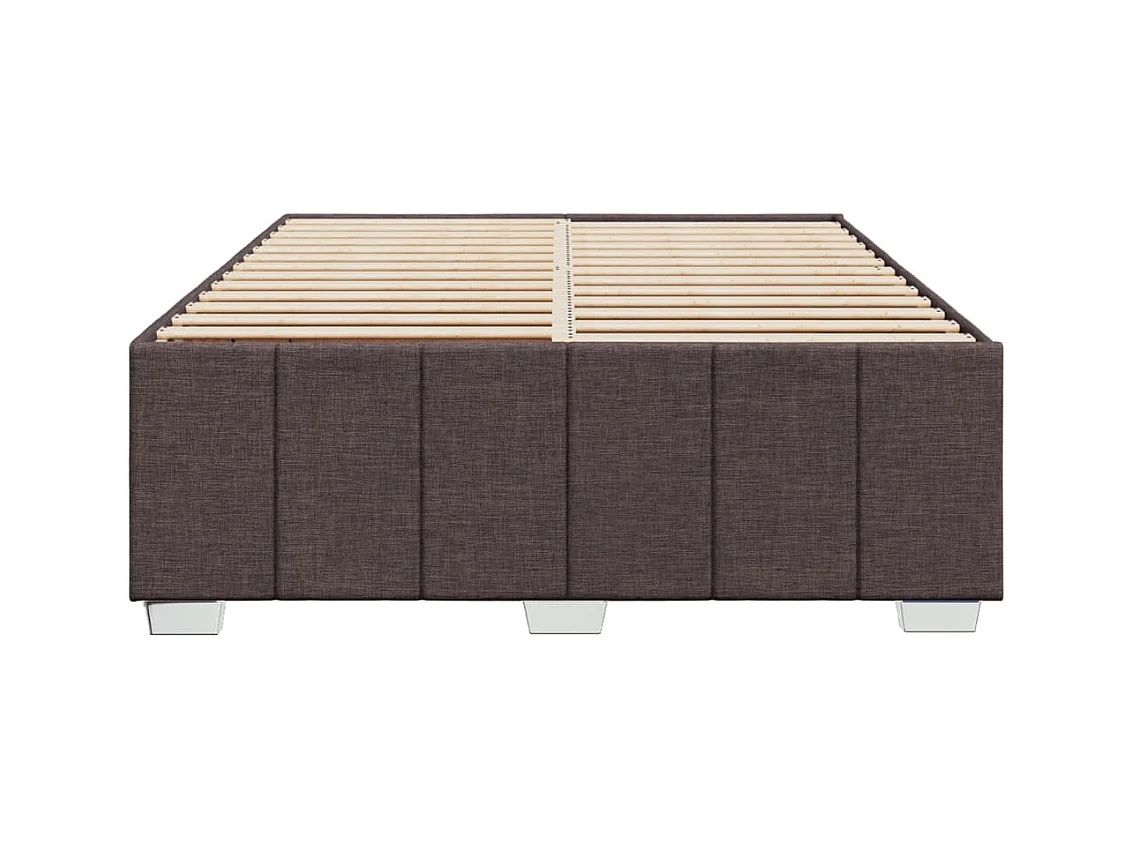 Cadre de lit sans matelas marron foncé 140x200 cm tissu