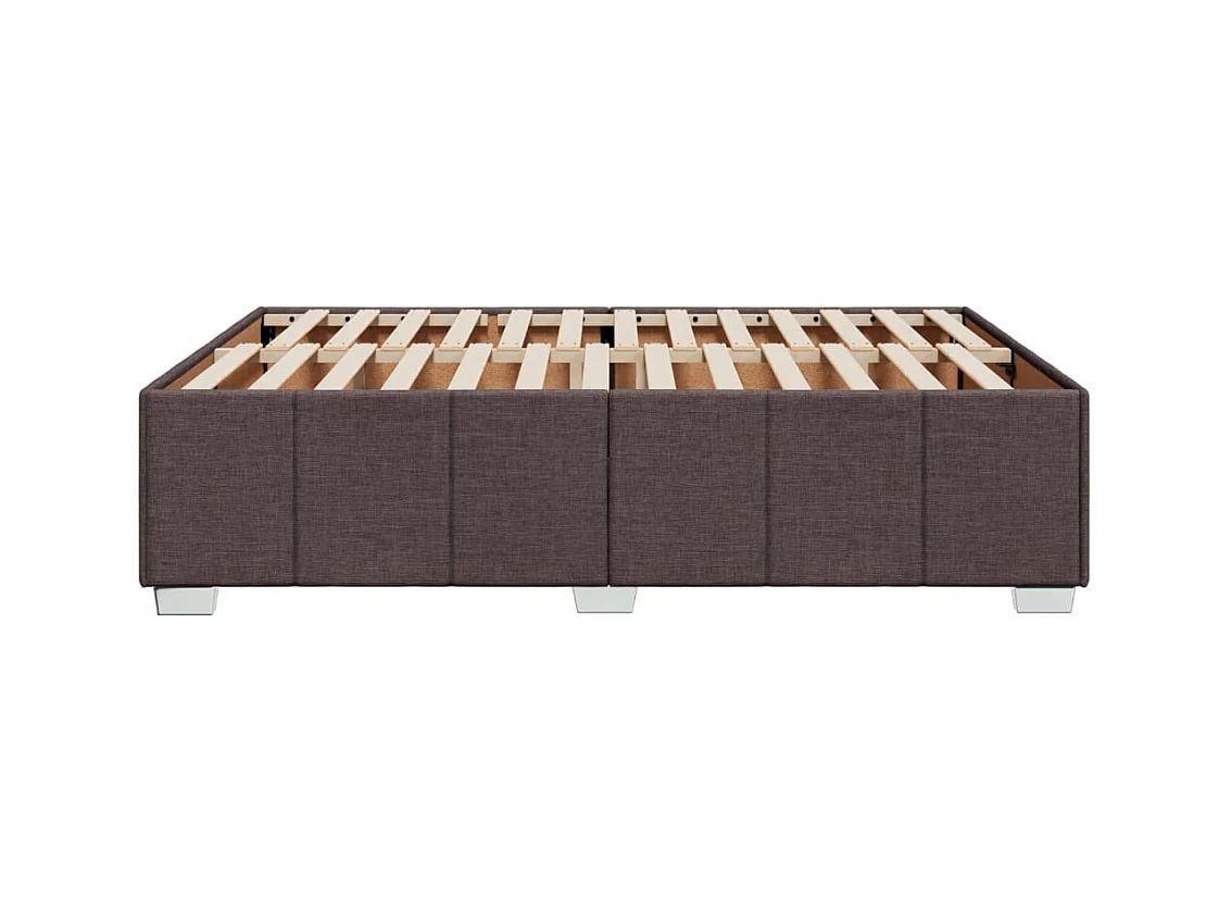 Cadre de lit sans matelas marron foncé 140x200 cm tissu