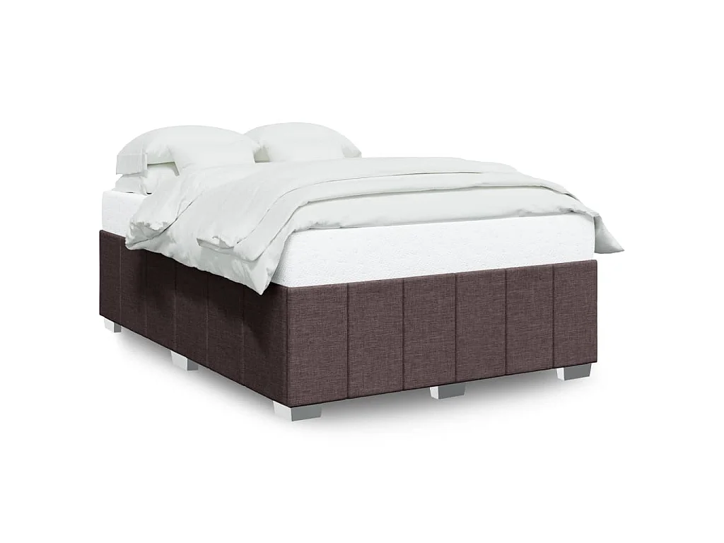 Bedframe zonder matras stof donkerbruin 140x200 cm