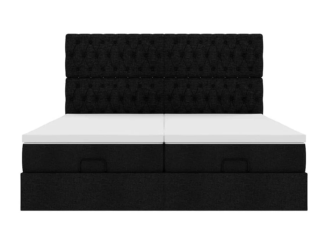 Ottoman bed met matrassen 180x200cm stof zwart