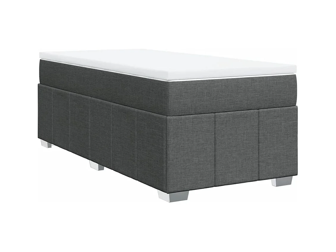 Sommier à lattes de lit avec matelas Gris foncé 90x200 cm Tissu