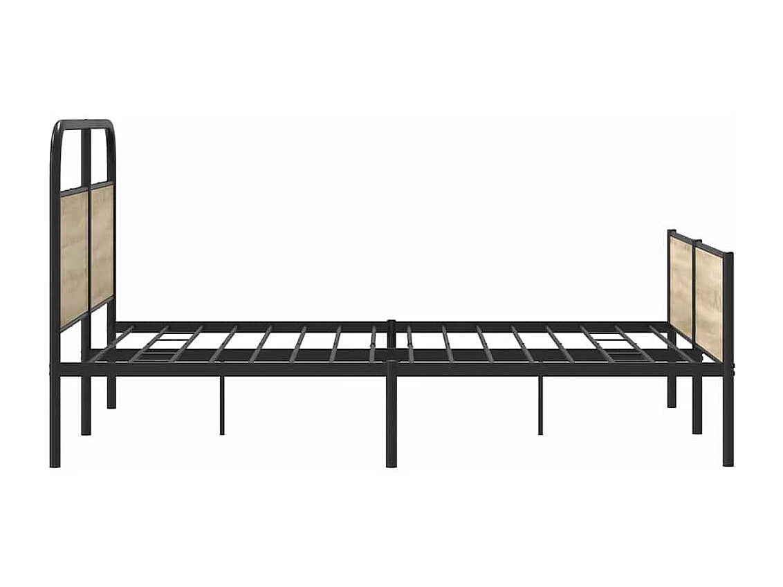 Cadre de lit en métal sans matelas chêne fumé 180x200 cm