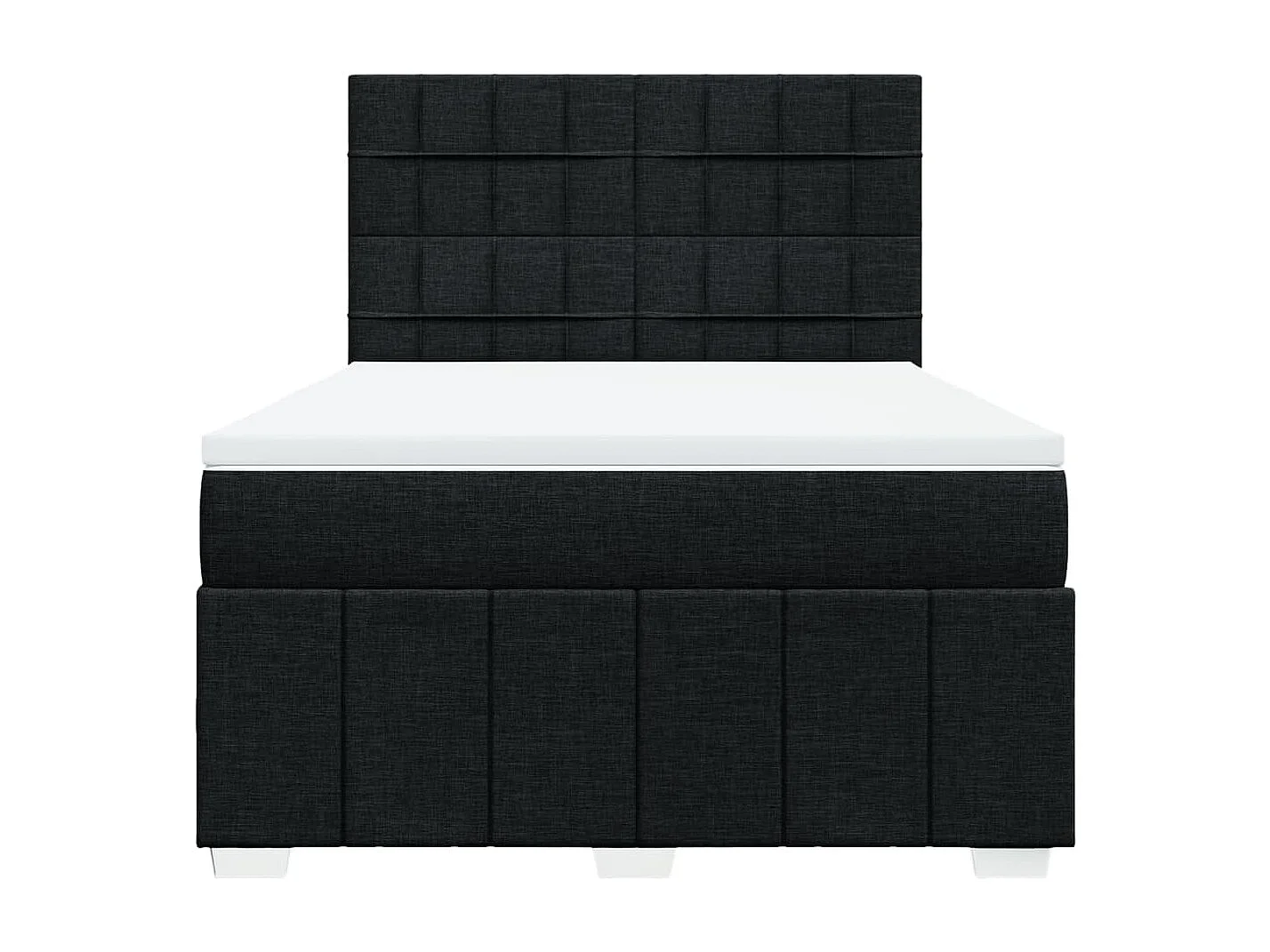 Sommier à lattes de lit avec matelas Noir 140x190 cm Tissu