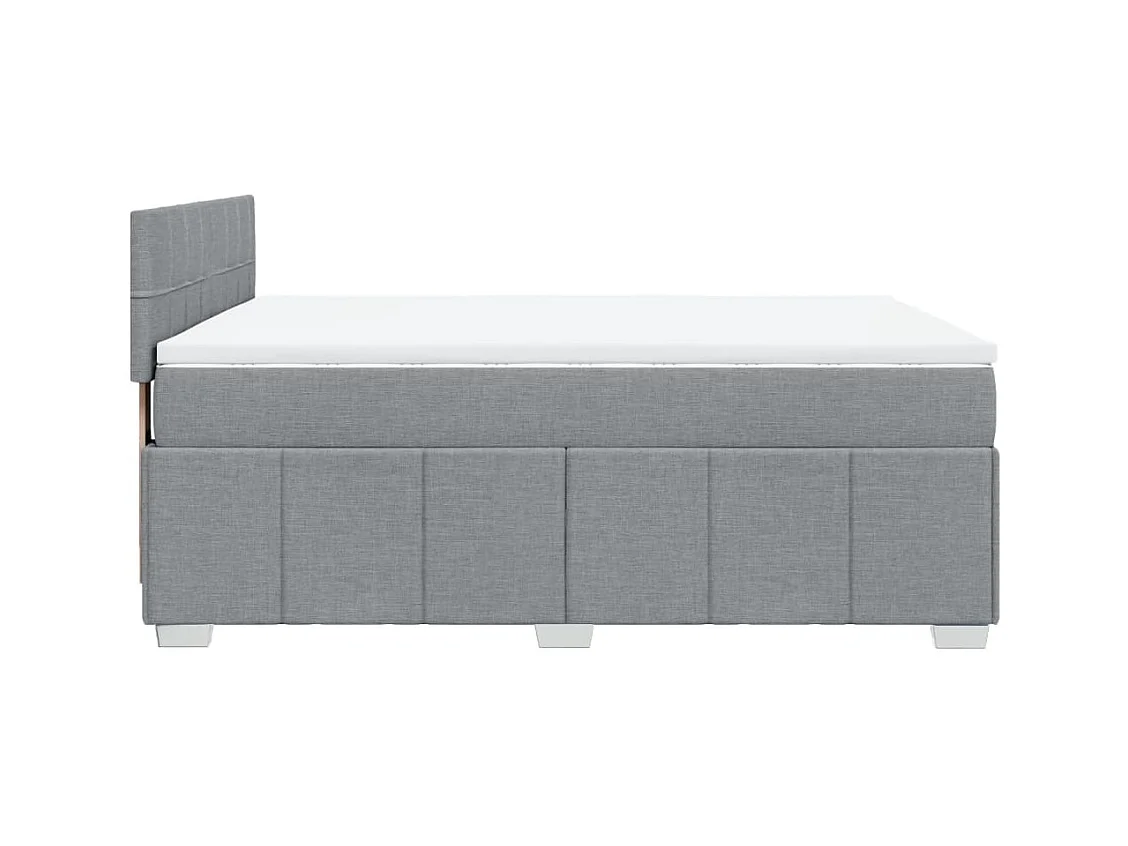 Boxspringbett mit Matratze Hellgrau 140x200 cm Stoff