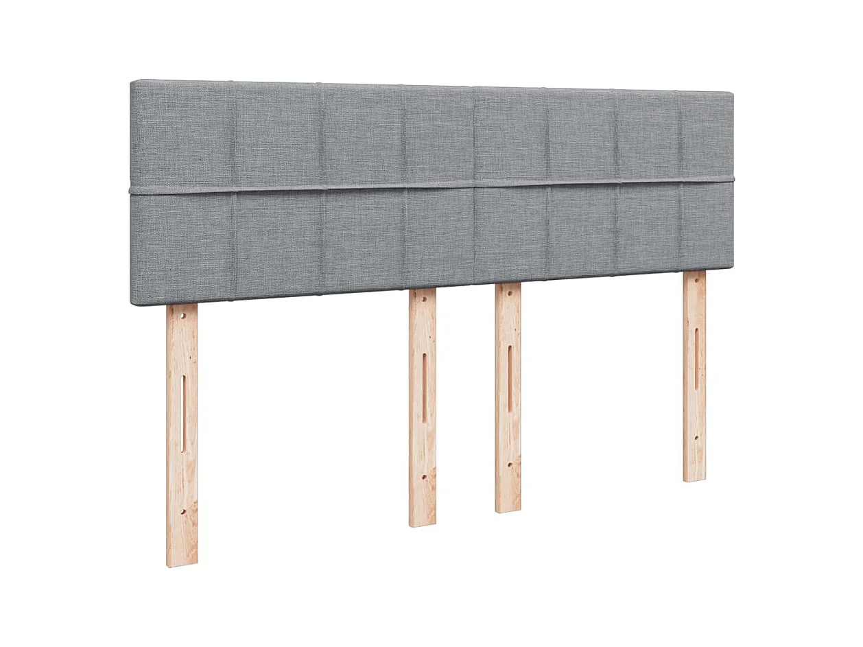 Boxspringbett mit Matratze Hellgrau 140x200 cm Stoff