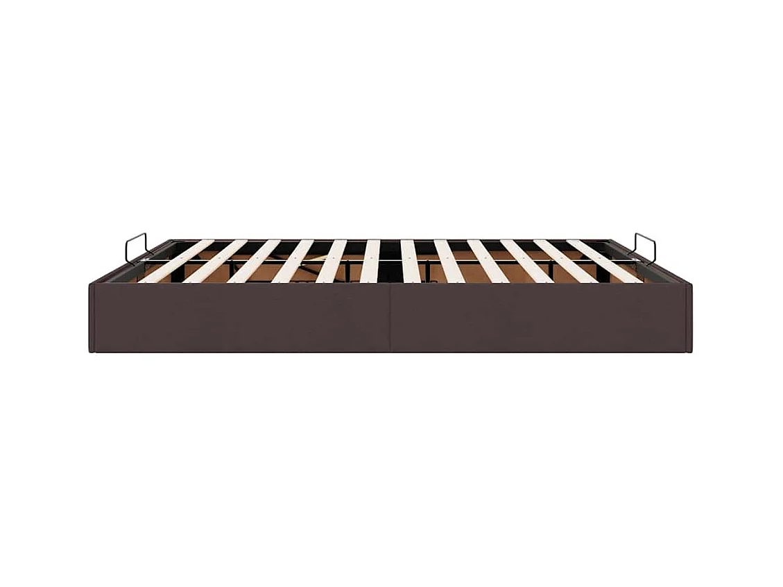 Cadre de lit ottoman sans matelas marron foncé 160x200 cm tissu
