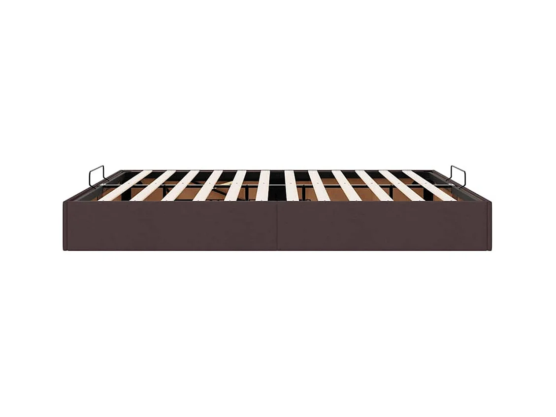 Cadre de lit ottoman sans matelas marron foncé 160x200 cm tissu