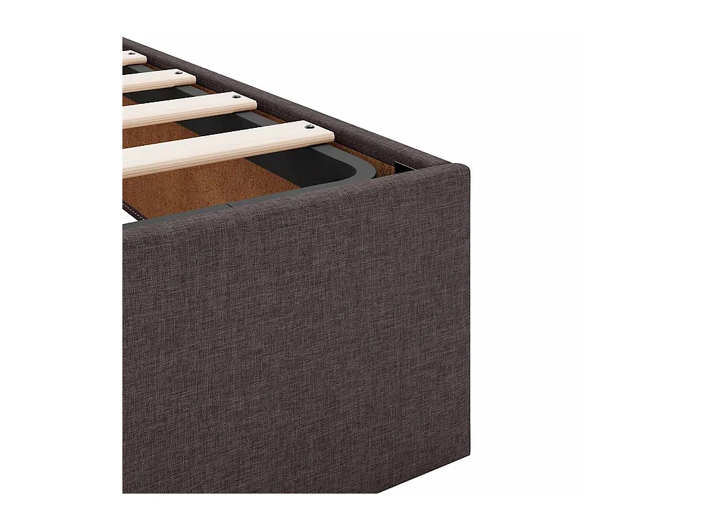 Cadre de lit ottoman sans matelas marron foncé 160x200 cm tissu