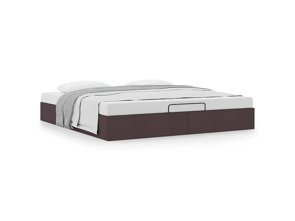 Estrutura de cama otomana sem colchão 160x200cm castanho-escuro