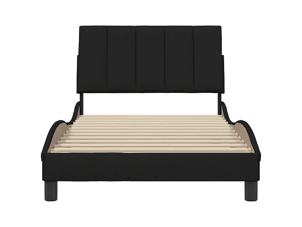 Estrutura de cama sem colchão Hanko 100x200 cm tecido preto