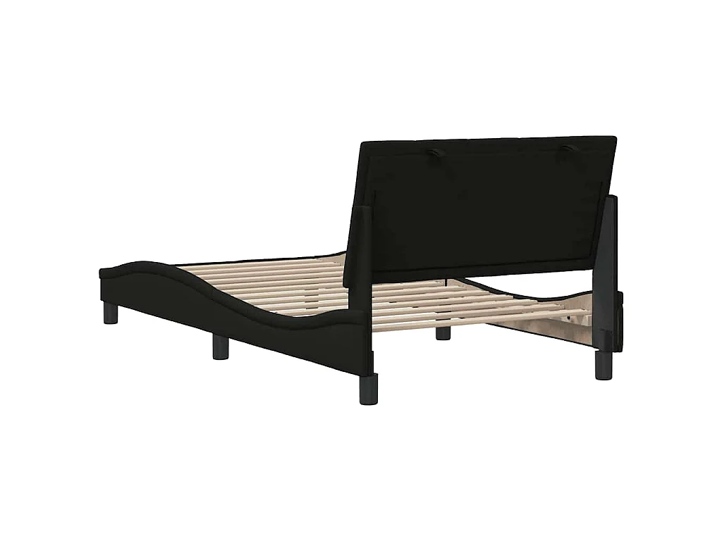 Estrutura de cama sem colchão Hanko 100x200 cm tecido preto