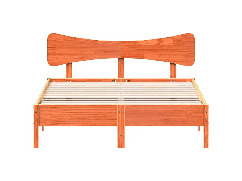 Bed met matras massief grenenhout wasbruin 140x190 cm