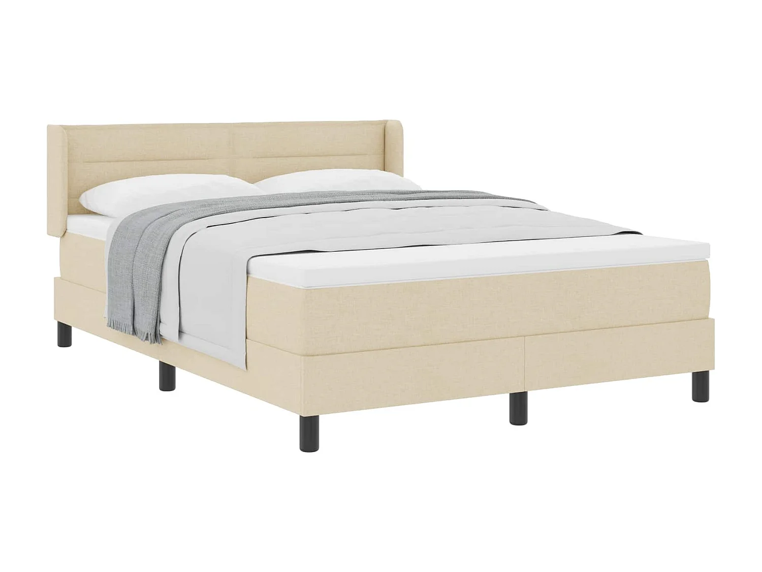 Boxspringbed met matras Crème 200 x 160 cm Polyester