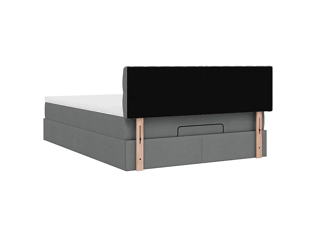 Ottoman-Bett mit Matratze Dunkelgrau 140x200 cm Stoff