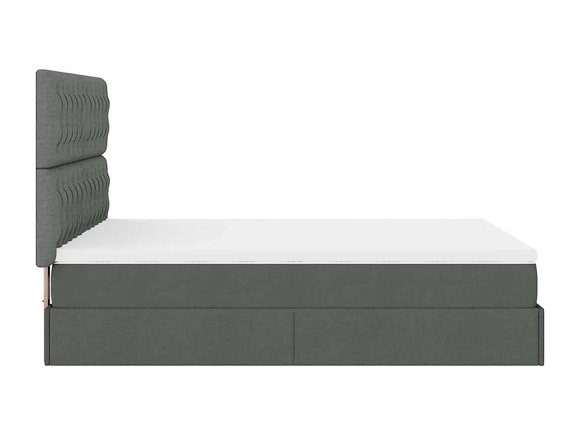 Ottoman-Bett mit Matratze Dunkelgrau 140x190 cm Stoff
