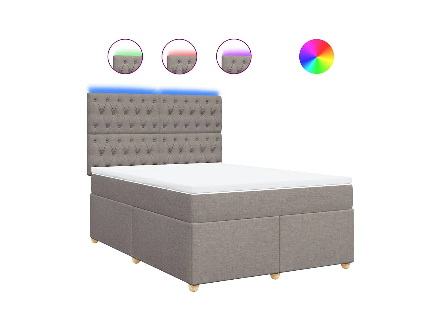 Boxspringbett mit Matratze Taupe 140x190 cm Stoff