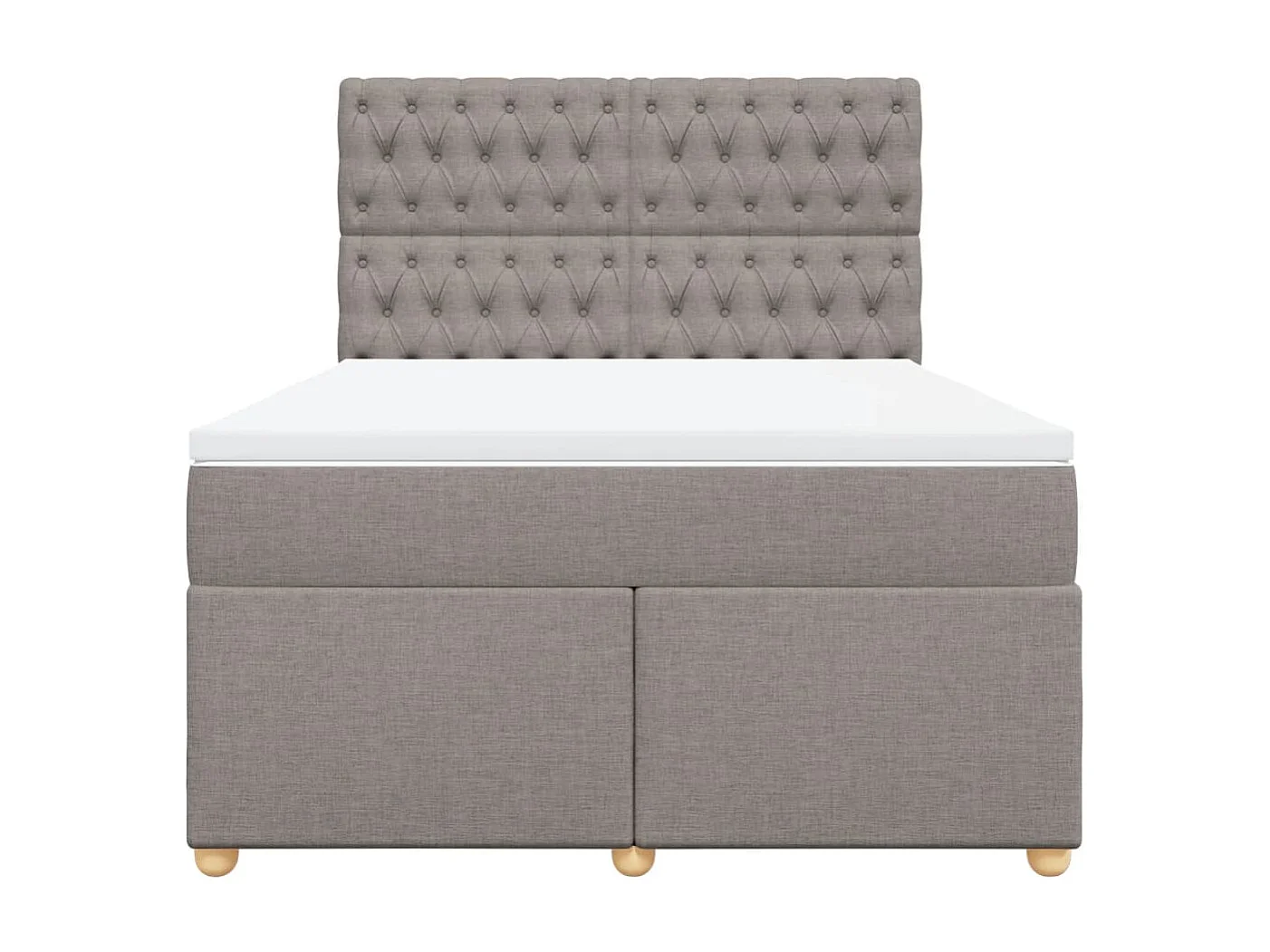 Sommier à lattes de lit avec matelas Taupe 140x190 cm Tissu