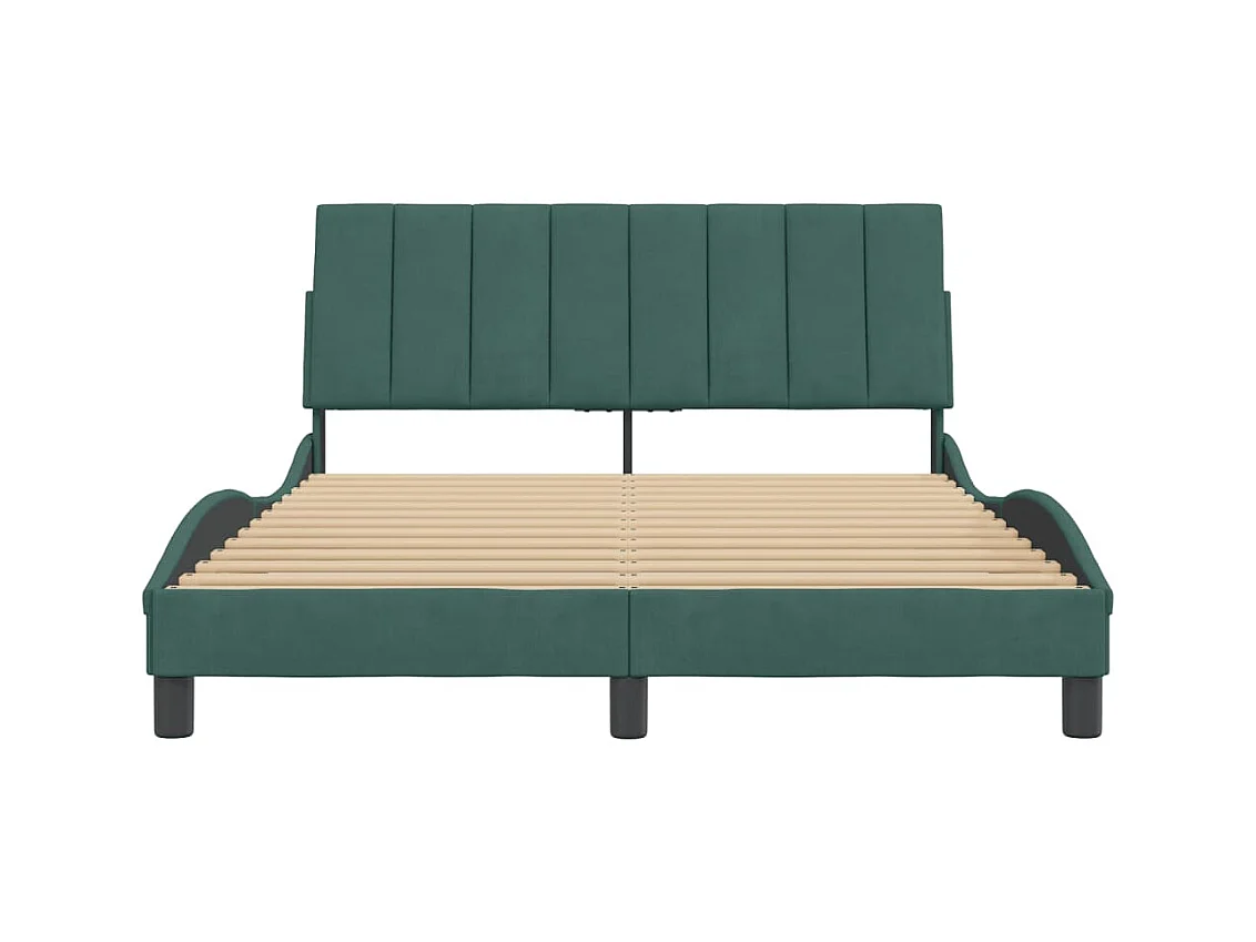 Bedframe zonder matras "Hanko" 140x200 cm fluweel donkergroen