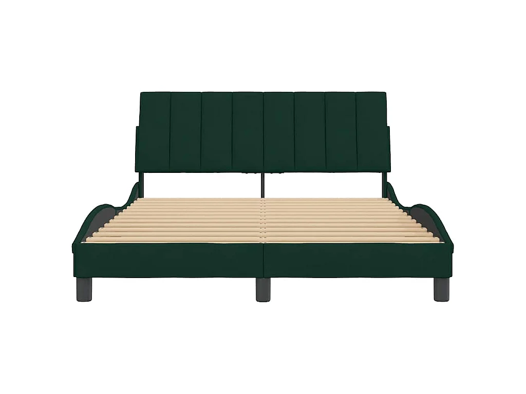 Giroletto senza Materasso Hanko Verde Scuro 140x200 cm in Velluto