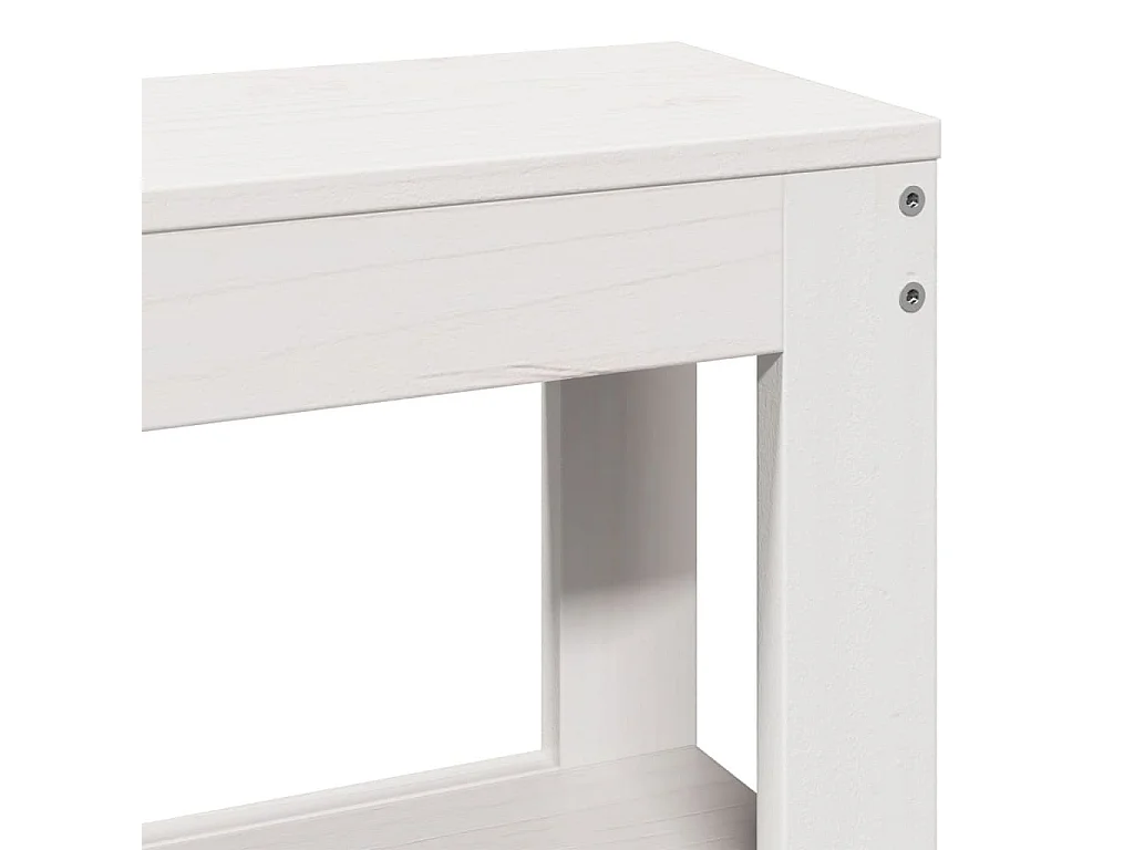 Bedframe zonder matras massief grenenhout wit 140x190 cm