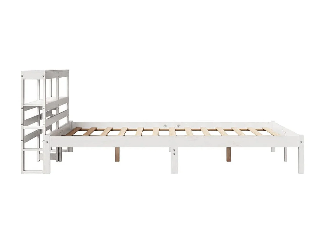 Cadre de lit sans matelas blanc 140x190 cm bois de pin massif