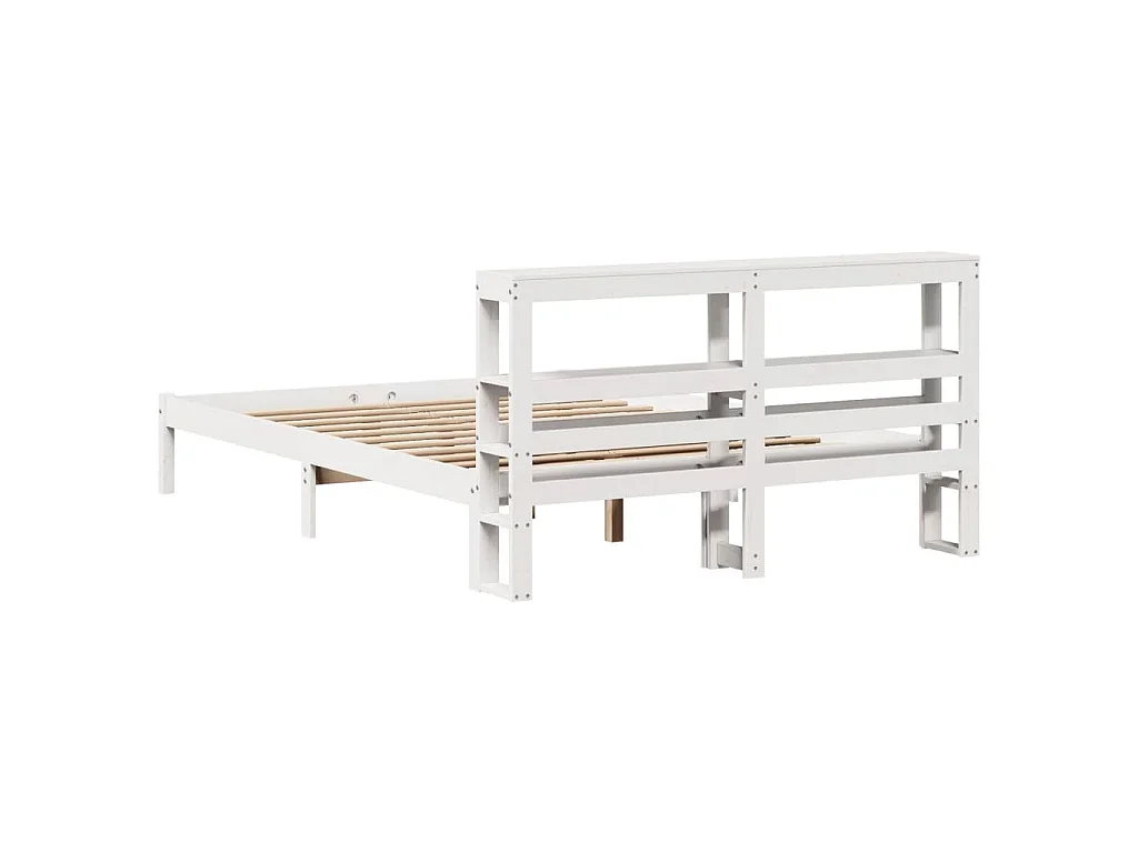 Cadre de lit sans matelas blanc 140x190 cm bois de pin massif