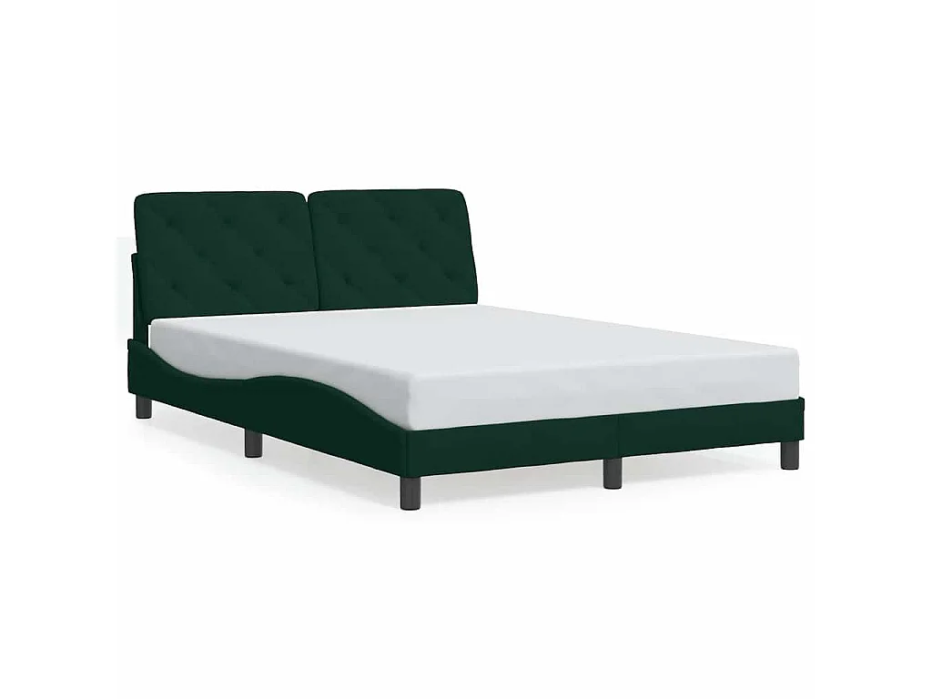 Bettgestell ohne Matratze Dunkelgrün 140x190 cm Samt