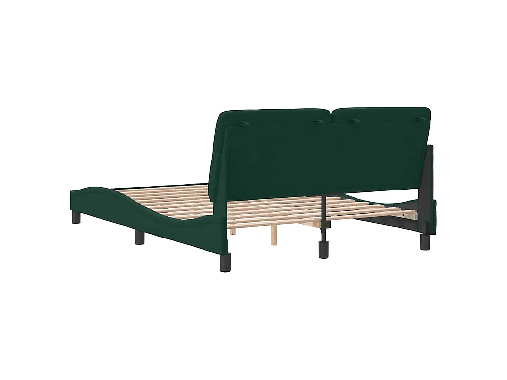 Bettgestell ohne Matratze Dunkelgrün 140x190 cm Samt