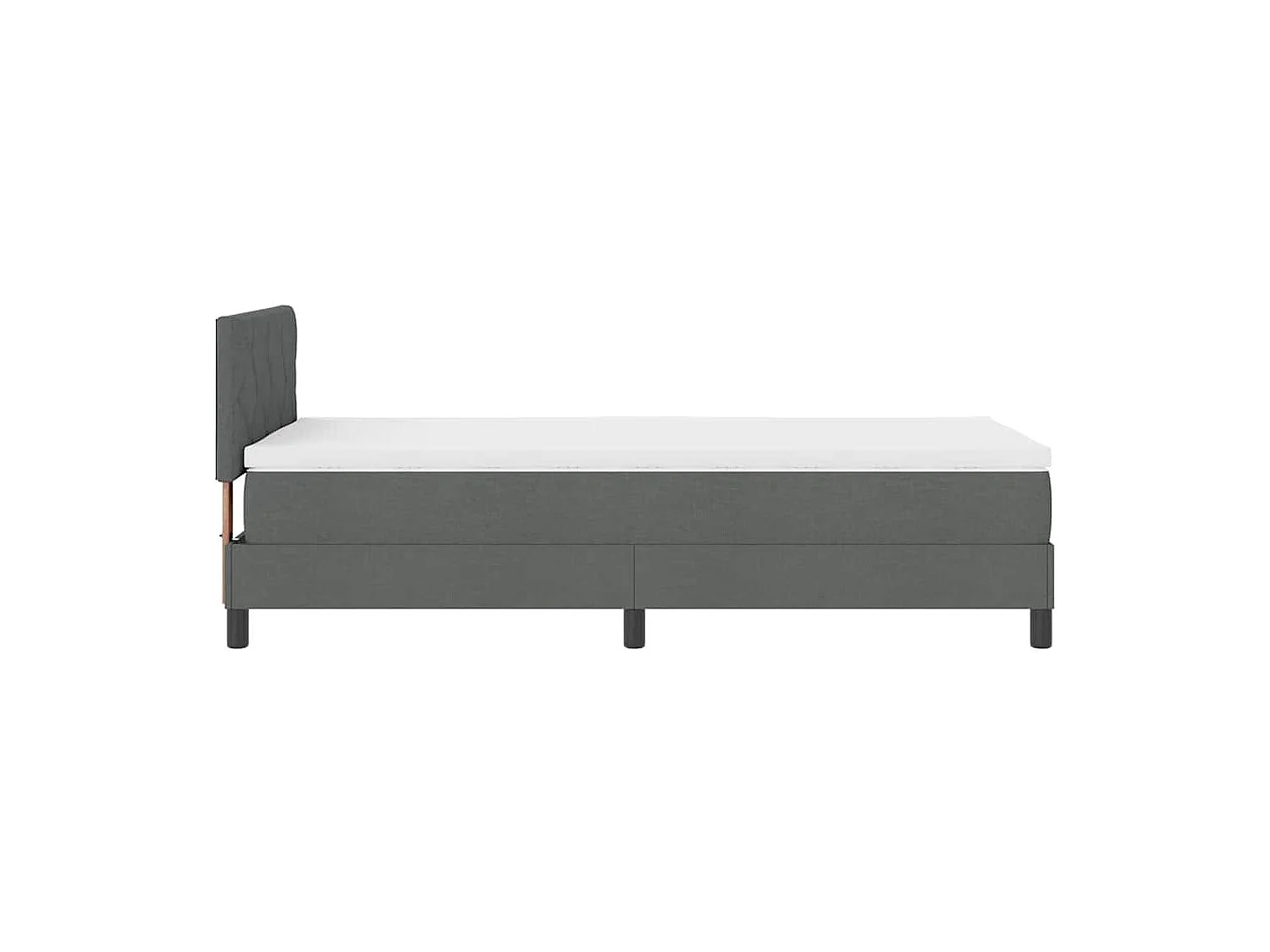 Lit à ressorts avec matelas Gris foncé 90 x 190 cm tissu