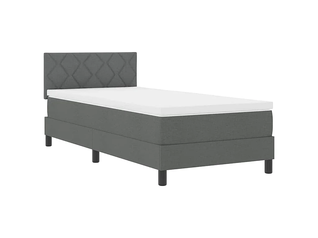 Boxspring bed met hoofdeinde Donkergrijs 90 x 190 cm Stof