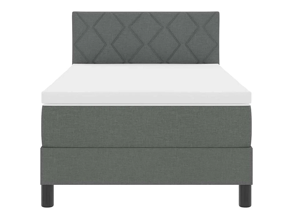 Boxspring bed met hoofdeinde Donkergrijs 90 x 190 cm Stof