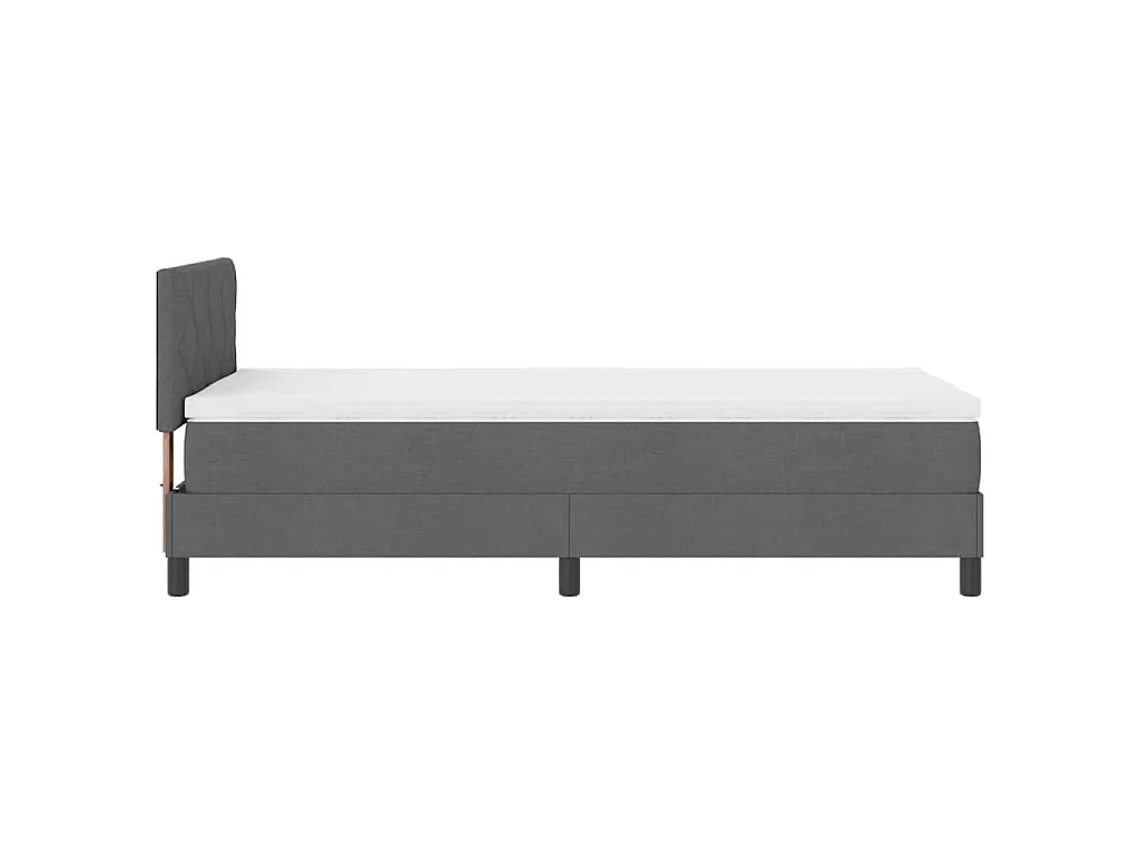 Boxspring bed met hoofdeinde Donkergrijs 90 x 190 cm Stof