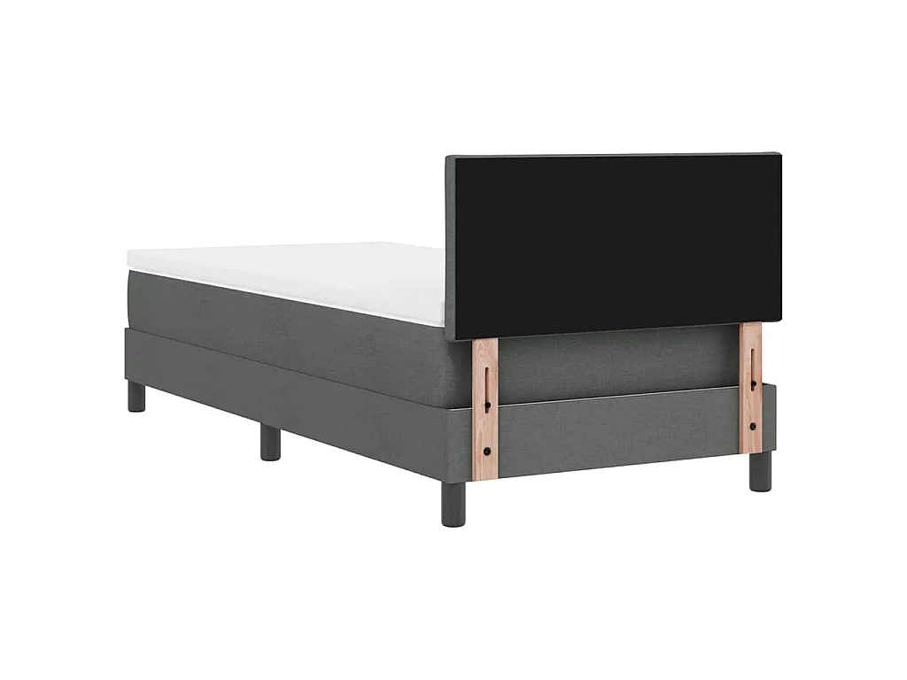 Boxspring bed met hoofdeinde Donkergrijs 90 x 190 cm Stof