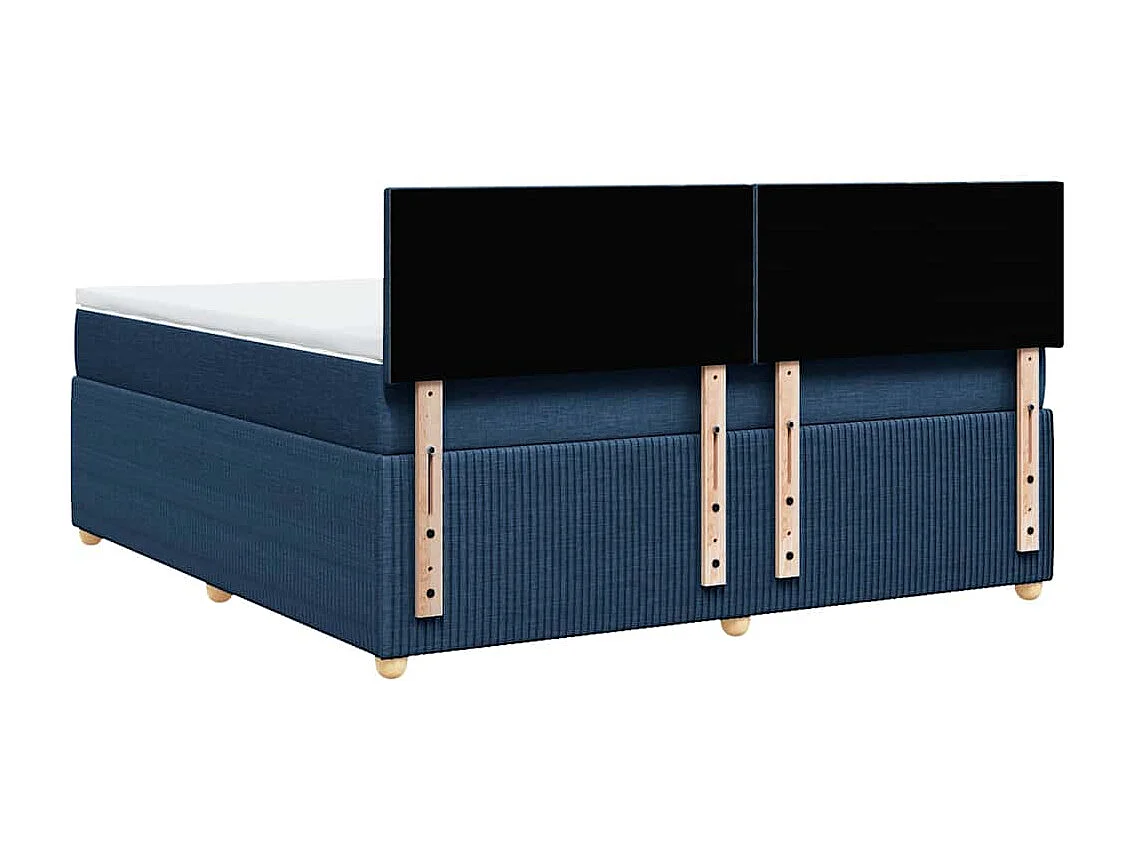 Giroletto a Molle con Materasso Blu 180x200 cm in Tessuto