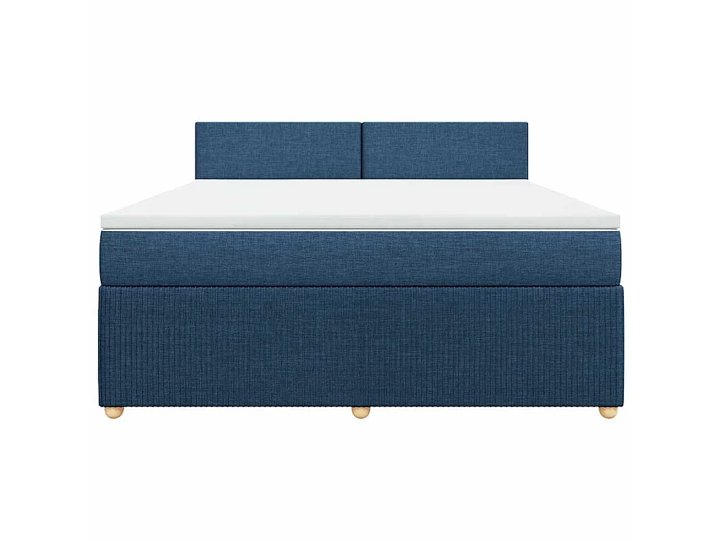 Sommier à lattes de lit avec matelas Bleu 180x200 cm Tissu